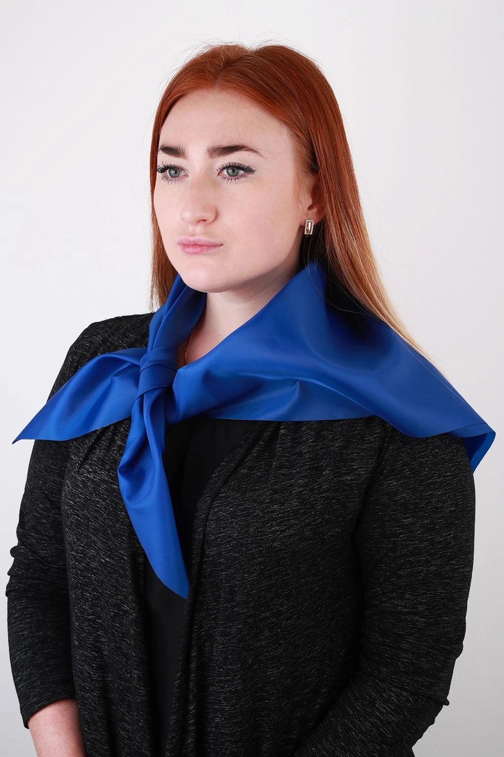 Платок Фантазия из шелка расцвечивания 80х80 см, однотонный#3