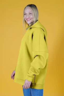 Купить худи Фрэнк из футера унисекс, однотонную желтую