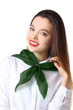 Купить косынку однотонную Лолла 65х65х95 см, темно-зеленую