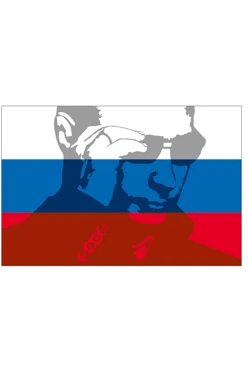 Купить флаг РФ с портретом В.В Путина 90х135 см шелк