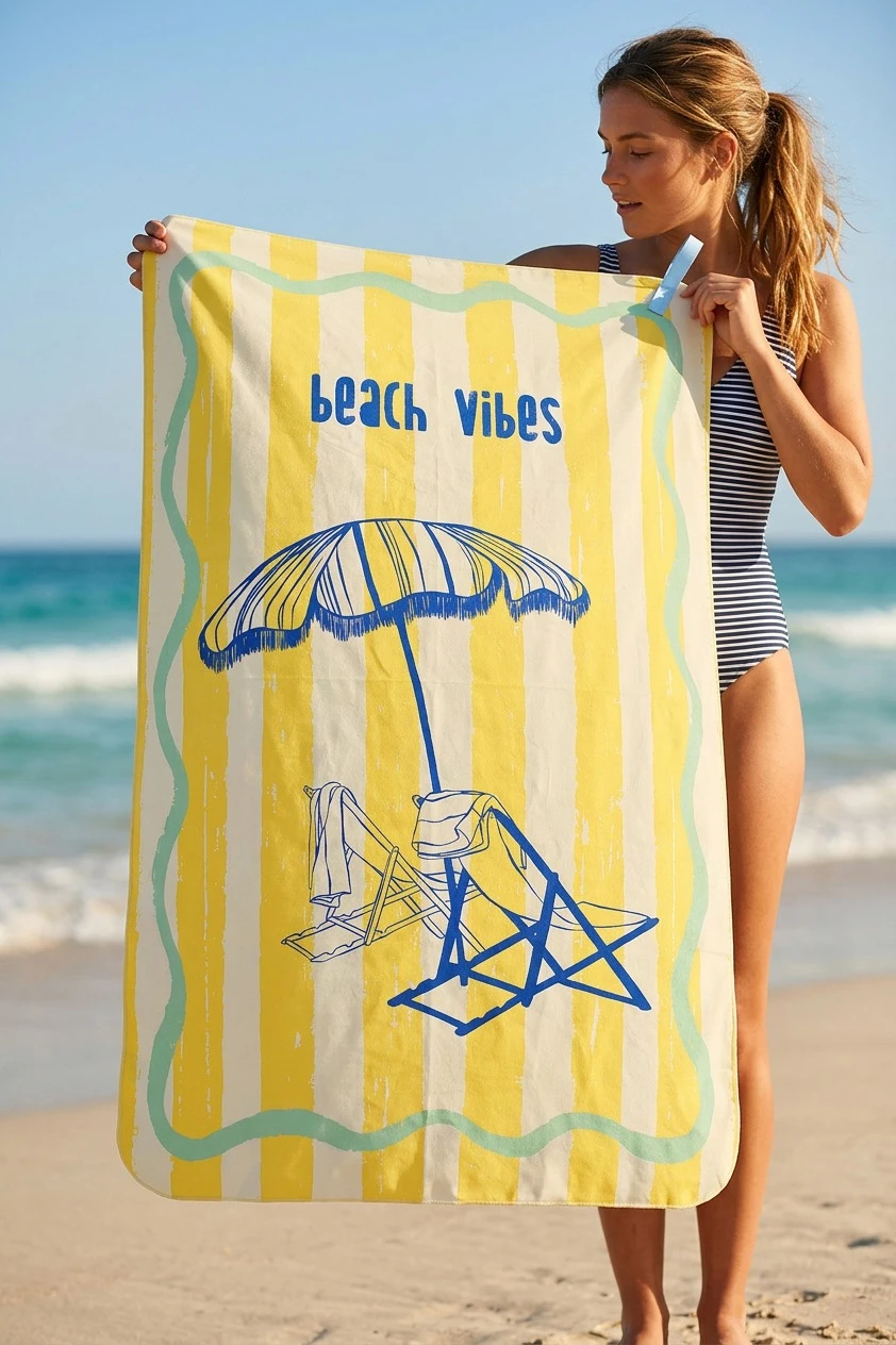 Полотенце из микрофибры 80х130 см с печатью (Print) "Beach vibes"#6 Полотенце из микрофибры 80х130 см с печатью (Print) "Beach vibes"#6