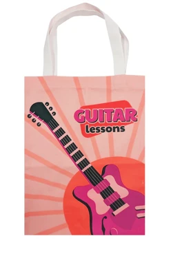 Купить сумку Айрис из льна 30х40, печать с одной стороны "Guitar Lessons"