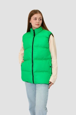 Купить жилет Дейтон на синтепоне со стежкой унисекс, однотонный зеленый