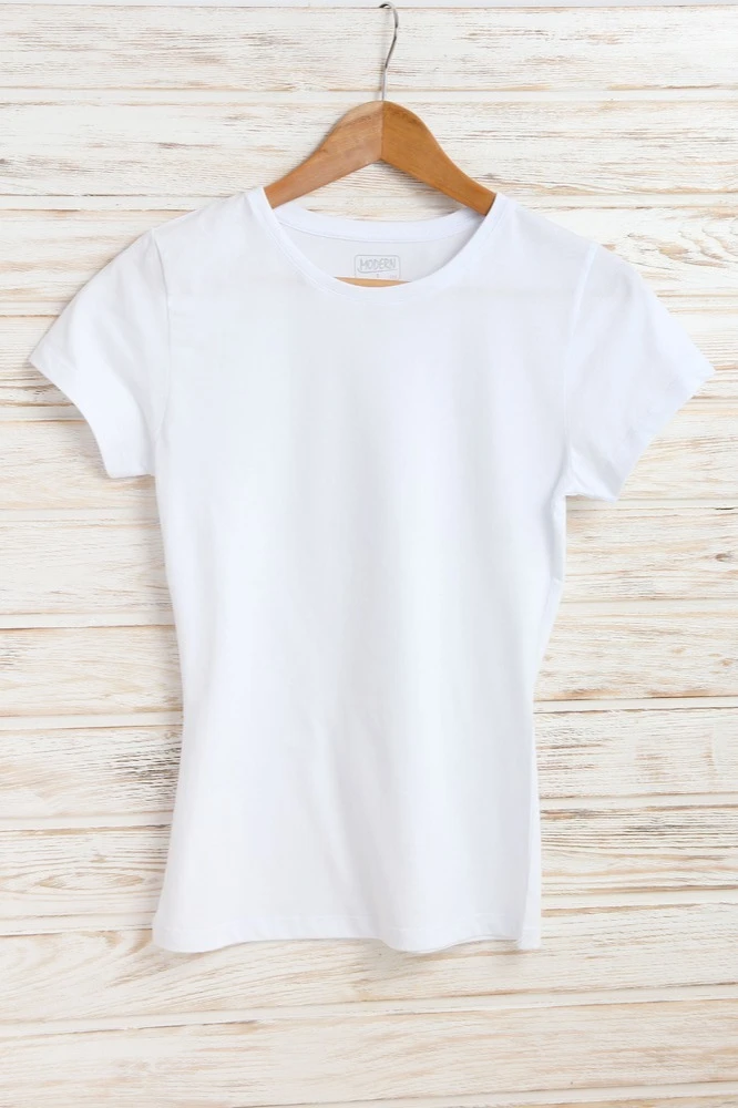 Футболка Премиум женская (Modern) однотонная белая (хлопок)#3