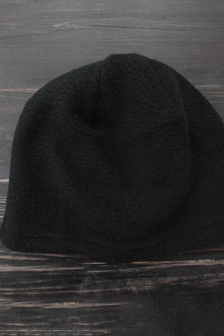 Шапка Вайт флисовая однослойная детская, однотонная черная#2