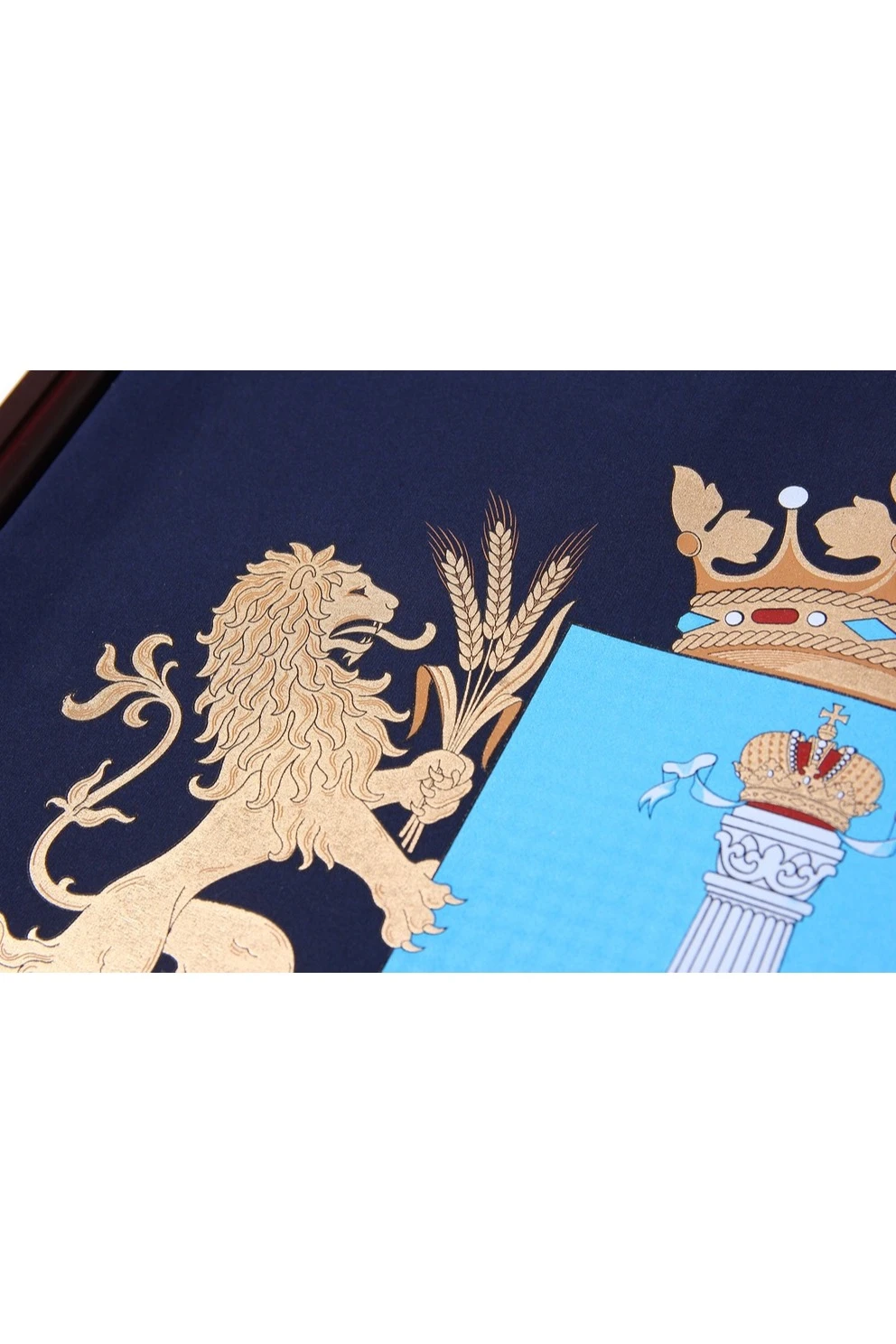 Герб Ульяновской области 53х61 см, печатный, темная рамка (шелкография)#2 Герб Ульяновской области 53х61 см, печатный, темная рамка (шелкография)#2