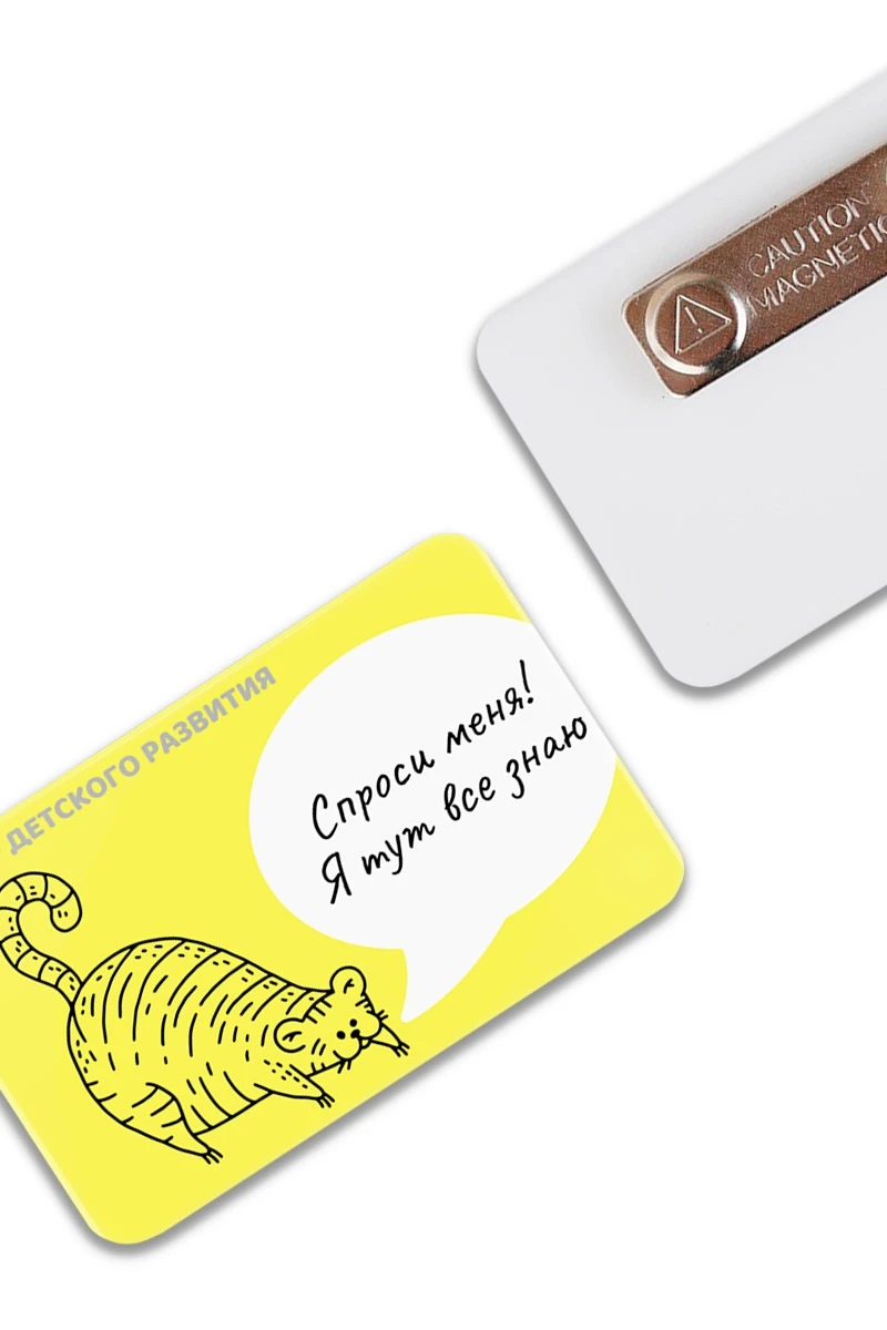 Купить бейдж акриловый, 50х80 мм без окна"Спроси меня! Я тут все знаю"