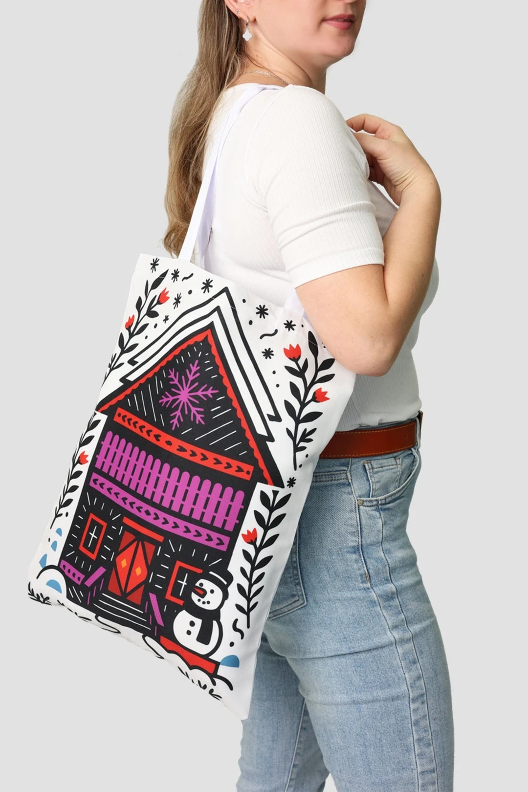 Сумка Лайт из габардина 35х45 см, с принтом "House"