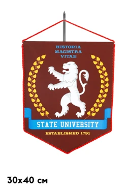 Купить вымпел угол печатный из атласа со шнуром 30х40 см Купить вымпел угол печатный из атласа со шнуром 30х40 см