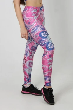 Легинсы Твист женские с принтом "Pink Paisley"