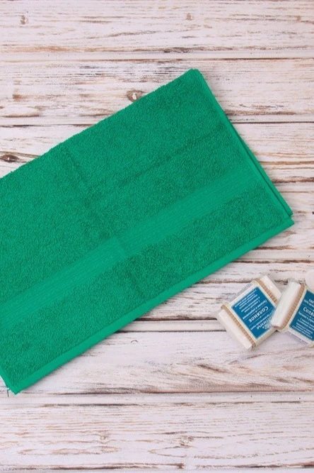 Полотенце махровое 40х70 см (Ituma), однотонное ярко-зелёное#4