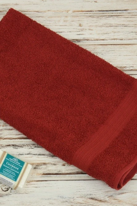 Полотенце махровое 50х90 см (Ituma), однотонное шоколадное#3