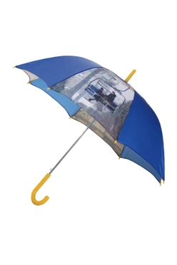 Купить зонт-трость Моне с пластиковой ручкой однослойный, с полной запечаткой (без совмещения) "Горнолыжный подъёмник"