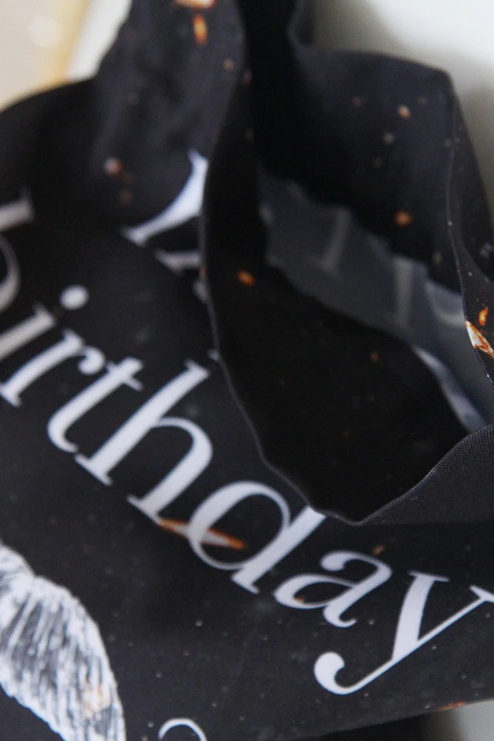 Мешочек с полной запечаткой 30х40 см, крепление кулисы на расстоянии от верхнего края "Happy Birthday"#1