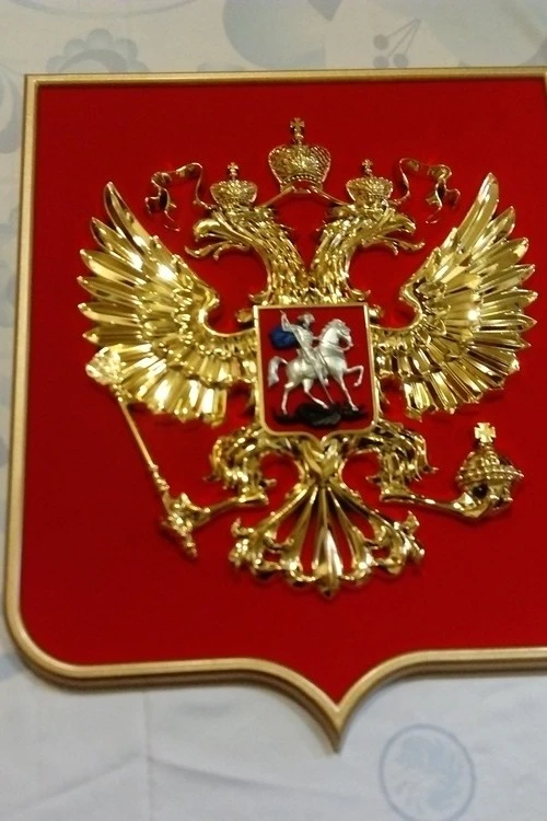 Герб РФ 42х50 см, барельеф, щит флокированный, металлонапыление#6