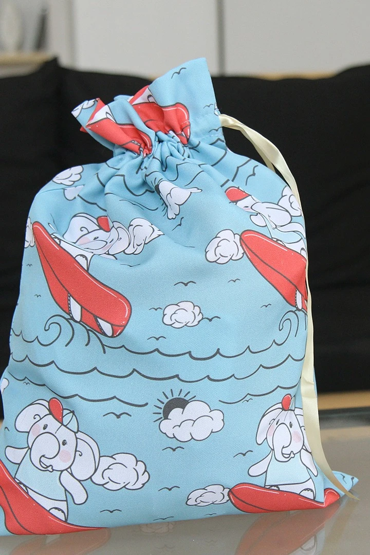 Купить мешочек с полной запечаткой 30х40 см, крепление кулисы на расстоянии от верхнего края "Kind"