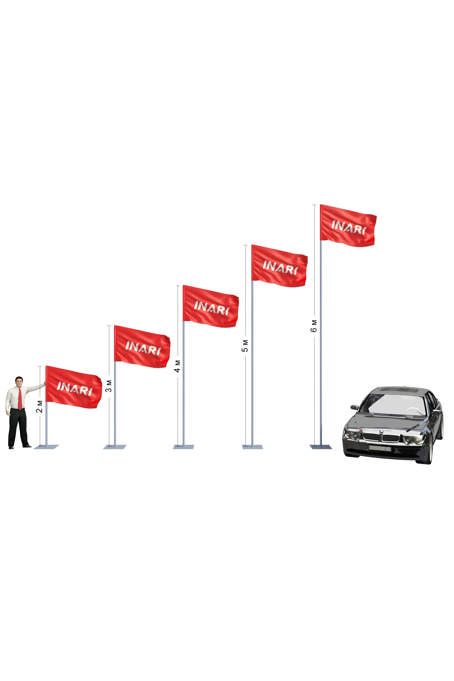 Флагшток Моби Эконом из алюминия 4 м#2