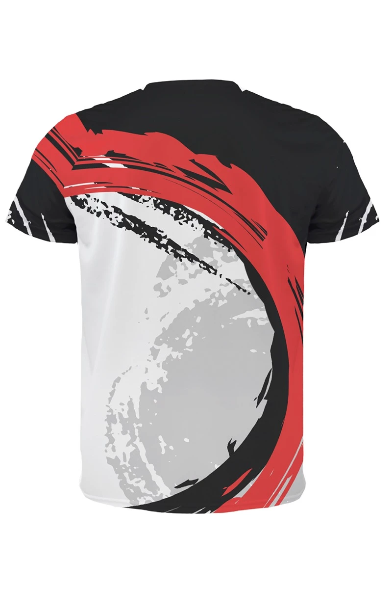 Купить футболку Спэйс V-ворот унисекс из ложной сетки с полной запечаткой "Samuraj"