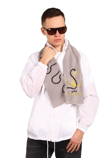 Шарф флисовый однослойный 15х120 см, однотонный "Gold Anchor"#3