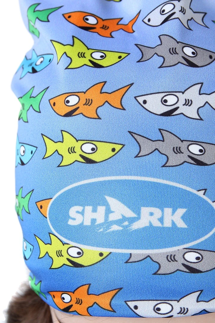 Шапка Сноу двухслойная детская, с полной запечаткой "SHARK"#3