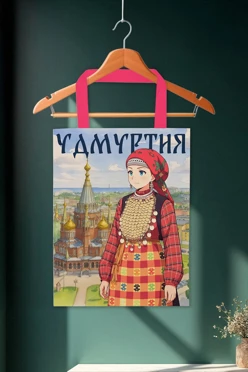 Купить сумку Лайт из габардина 35х45 см, с принтом "Udmurtia"