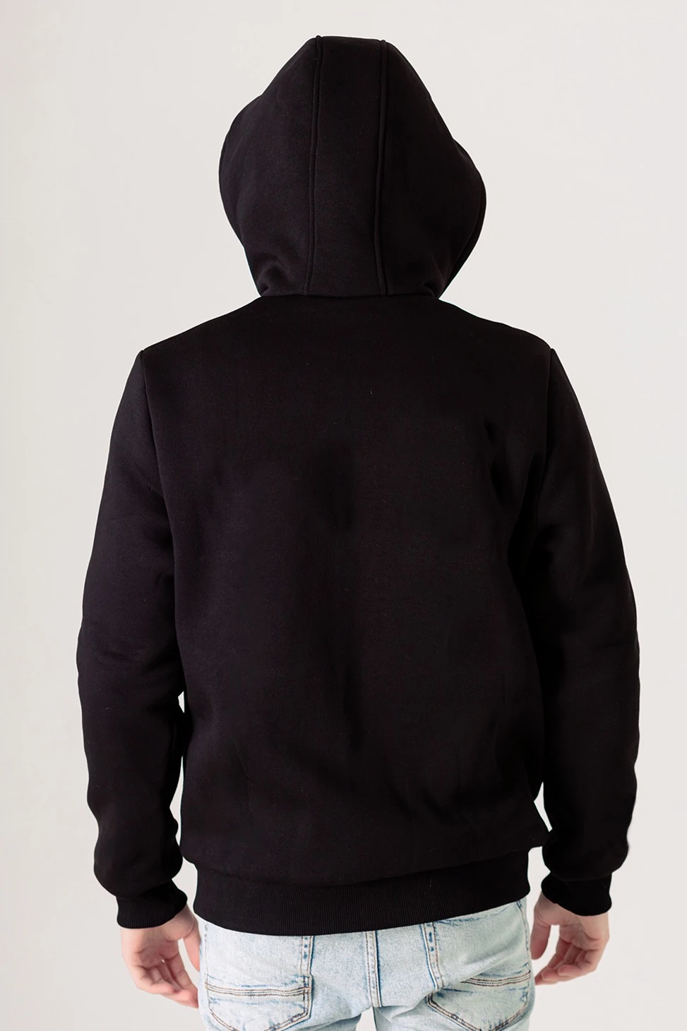 Балахон Джеймс из футера на флисе унисекс, однотонный черный#1