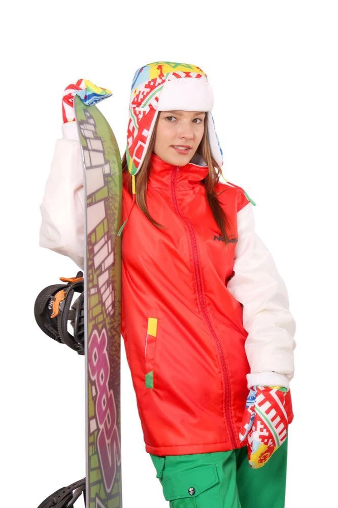 Варежки утепленные двухслойные взрослые, с полной запечаткой "Ornament"#4