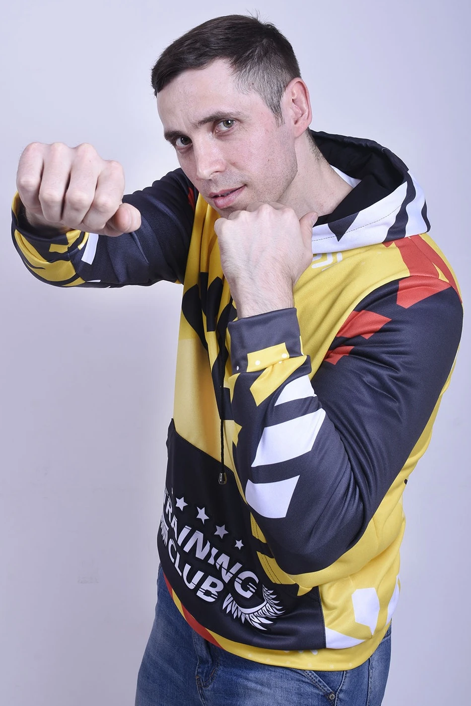 Худи Томми унисекс с карманами из адидаса, с полной запечаткой "Training club"#2