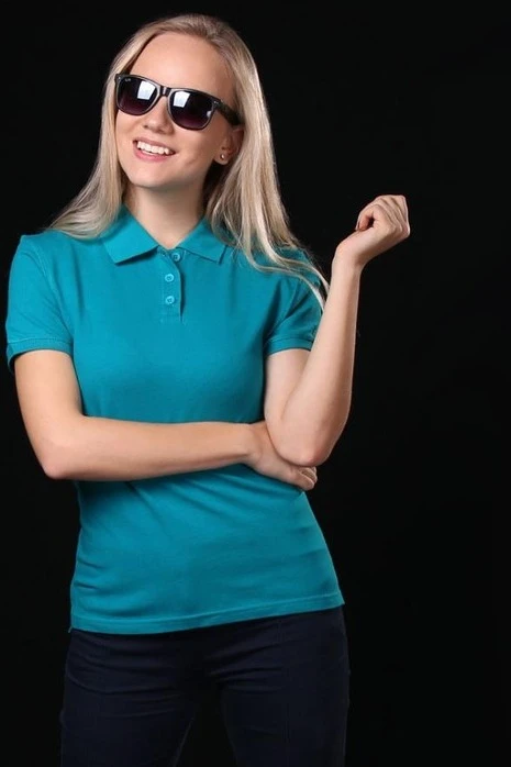 Поло Престиж женская (Modern) голубая (хлопок)#4