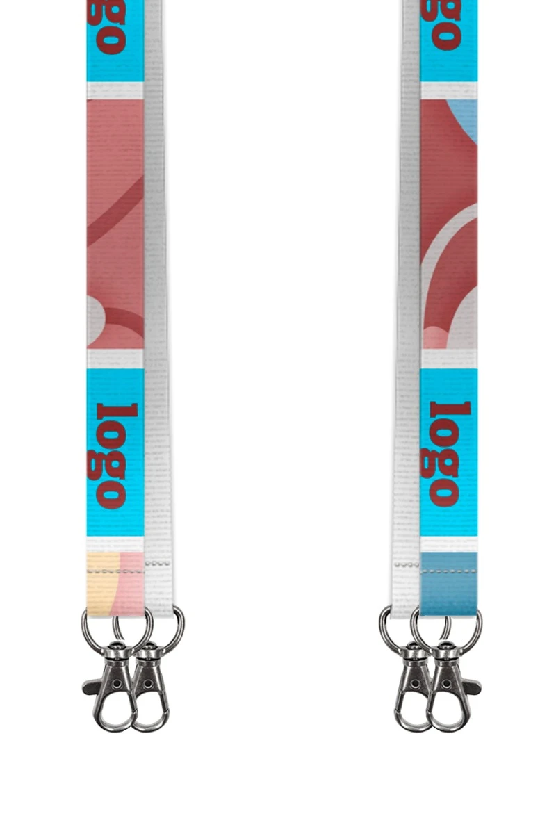 Купить ленту для бейджа репс ширина 2,5 см, с двумя карабинами-люкс, с печатью  "Logo"