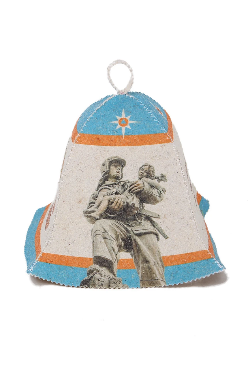 Купить шапку Банщик с полной запечаткой "С Днём спасателя!"