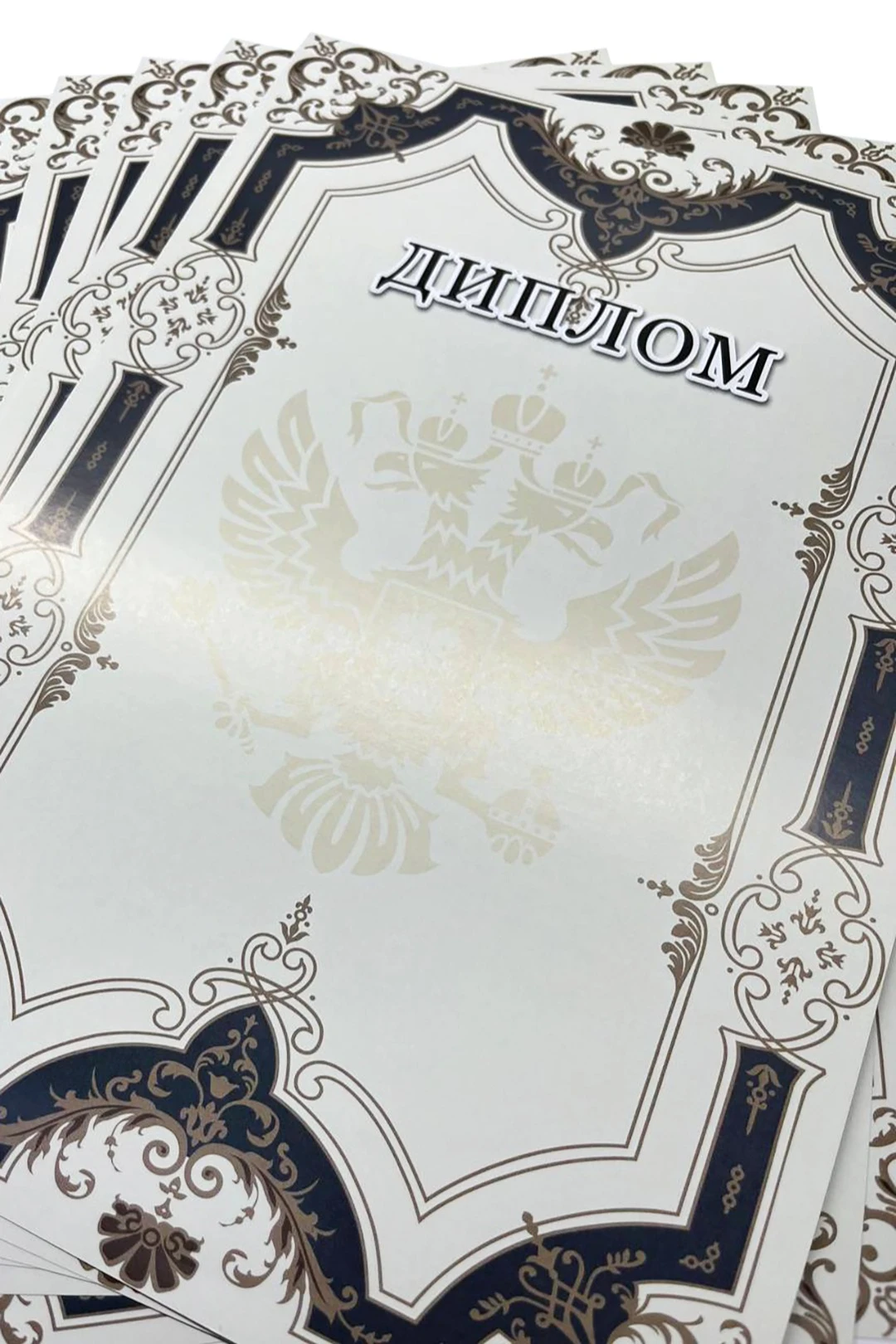 Купить диплом с готовым дизайном А4, рамка серая