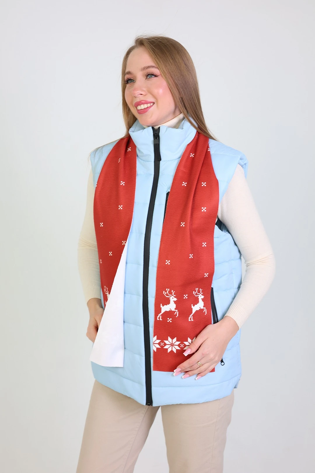 Шарф однослойный утепленный 15х150 см, с полной запечаткой#1