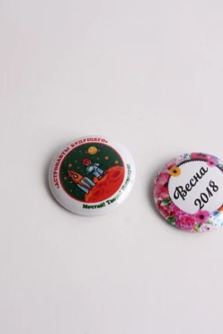 Значок закатной диаметр 25 мм, с принтом "Astronauts of the future"#1