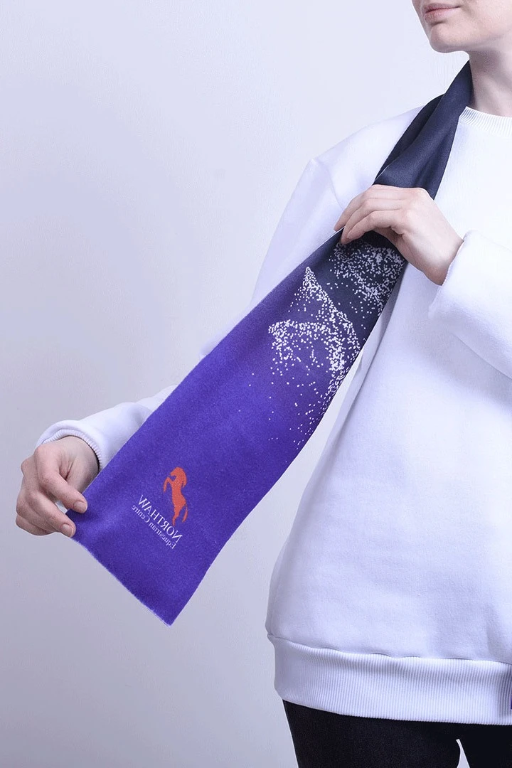 Шарф однослойный утепленный 15х150 см, с полной запечаткой "Northaw"#1