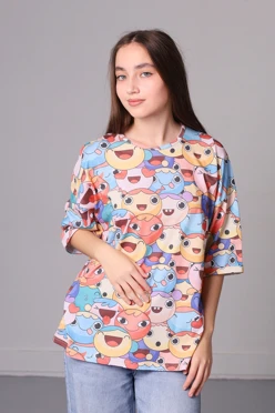 Футболка Бен оверсайз из кулирки хб женская с полной запечаткой#2