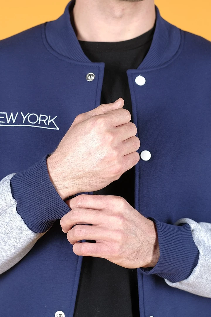 Бомбер Стайл из футера унисекс, однотонный "New York"#3