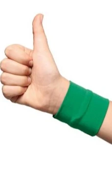 Купить напульсник трикотажный зеленый детский 6х6 см