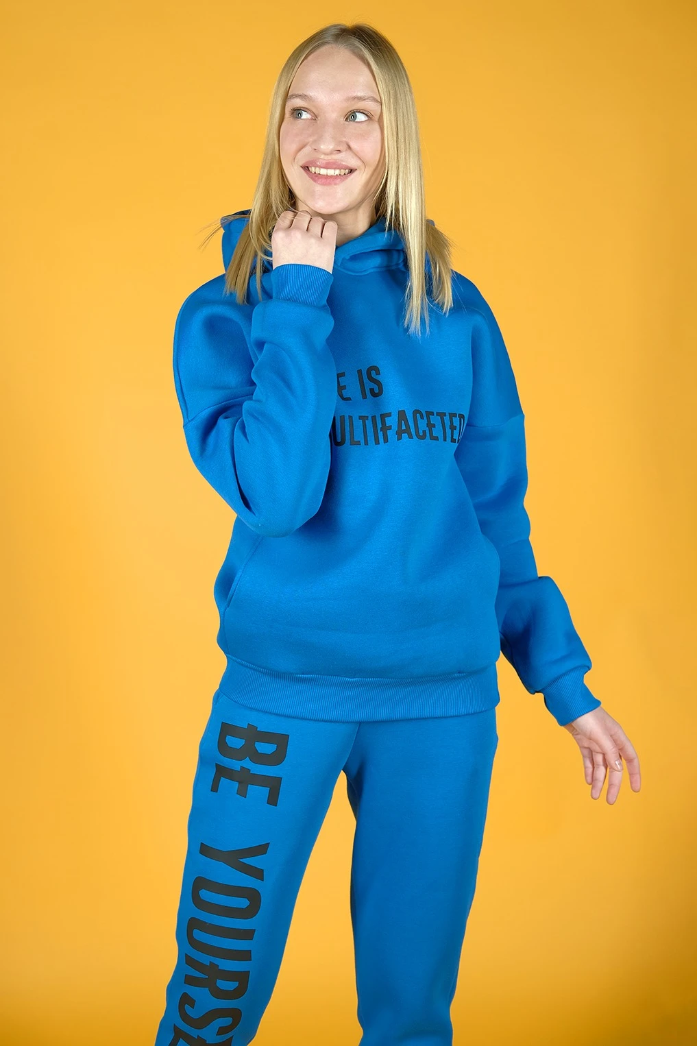 Спортивный костюм Лофт из футера женский, однотонный "Be yourself"#1