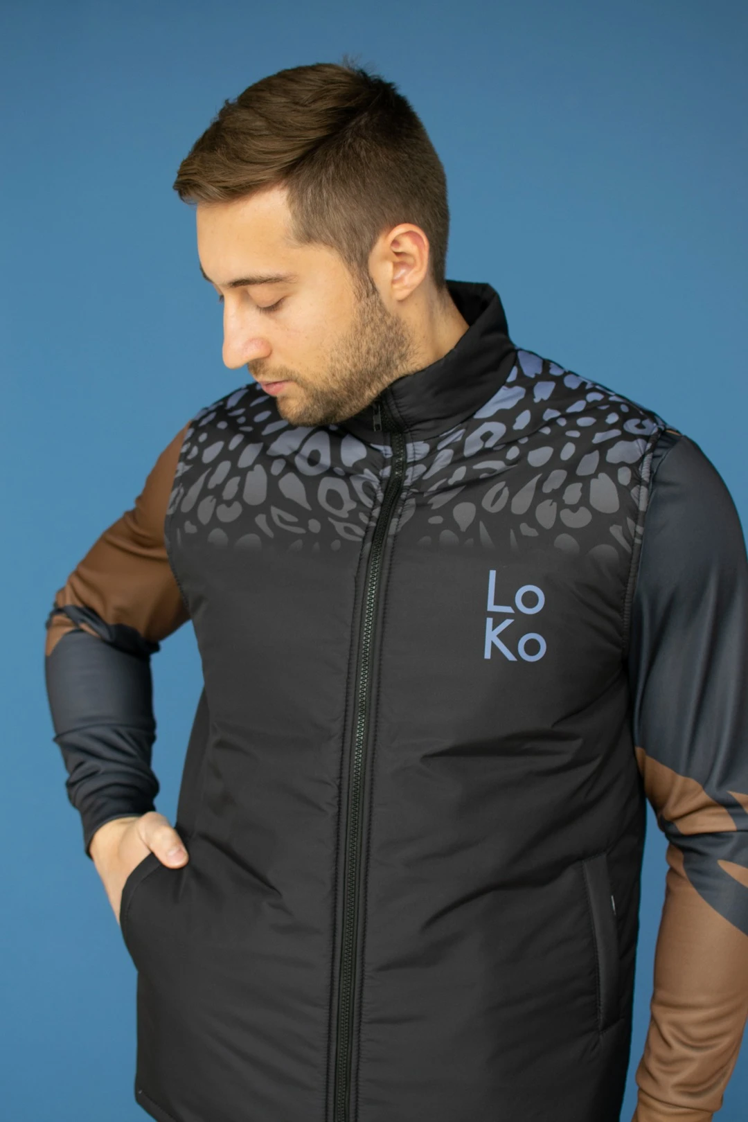 Жилет Детройт без капюшона унисекс, с полной запечаткой "Shadow"#1