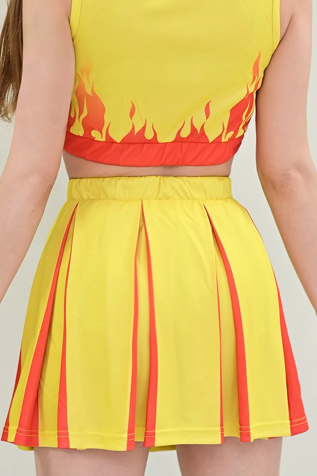 Юбка Дени с шортами женская, с полной запечаткой "Flame"#1