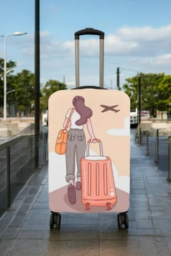 Купить чехол для чемодана (M) с принтом "Go to airport"