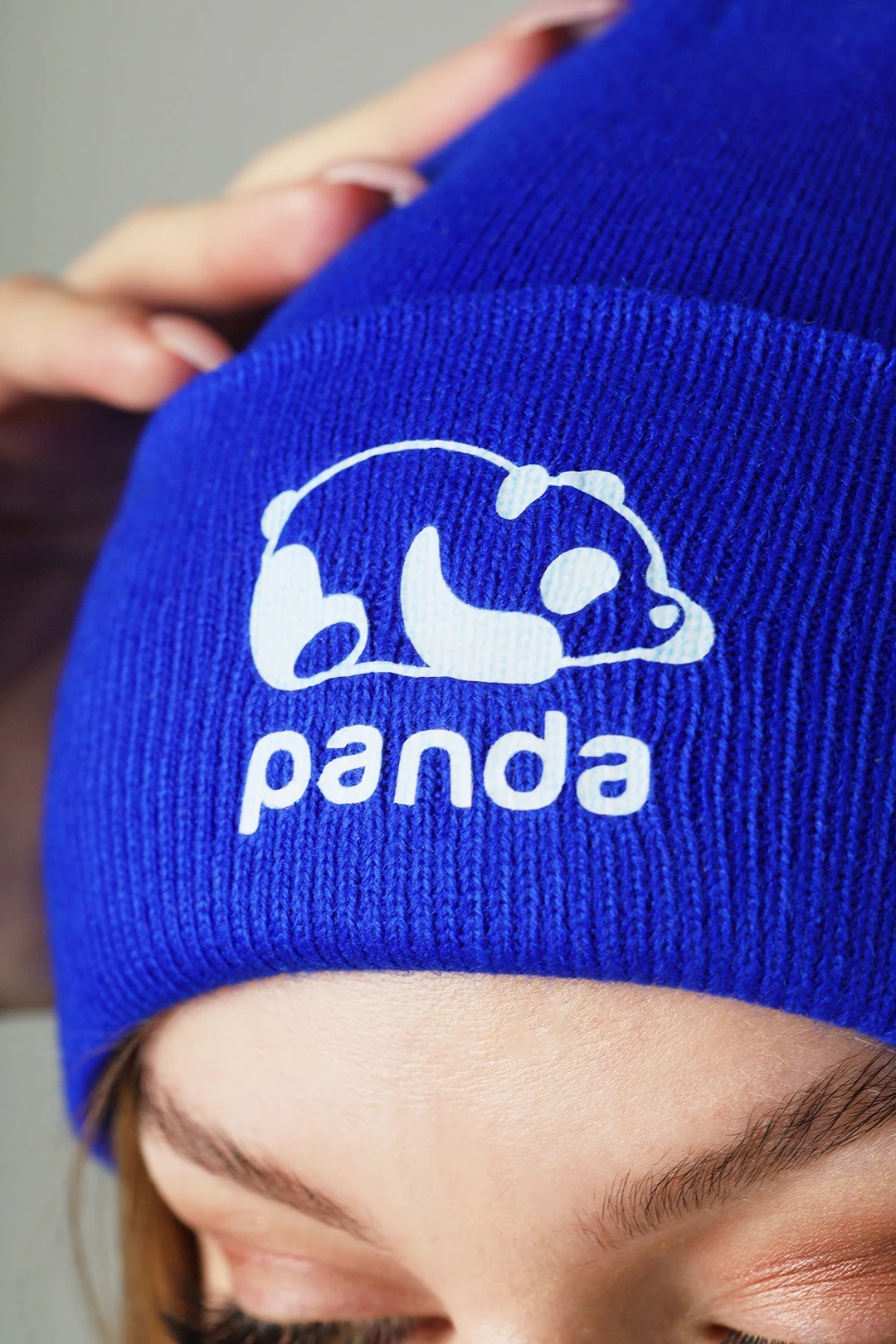 Шапка Филл двухслойная взрослая, однотонная "Panda "#1