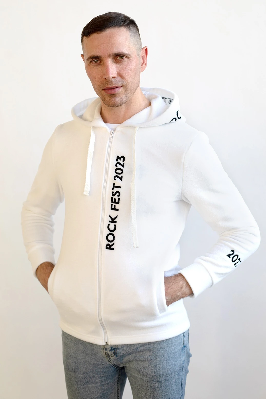 Купить толстовку Харисон флисовую с капюшоном унисекс, однотонную "Rock Fest"