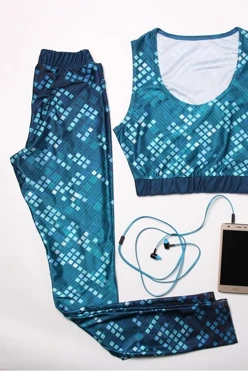 Легинсы женские с узким поясом с принтом "Pixels"#2