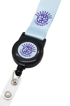 Лента для бейджа атлас люкс ширина 2 см, с ретрактором, с печатью#1 Лента для бейджа атлас люкс ширина 2 см, с ретрактором, с печатью#1