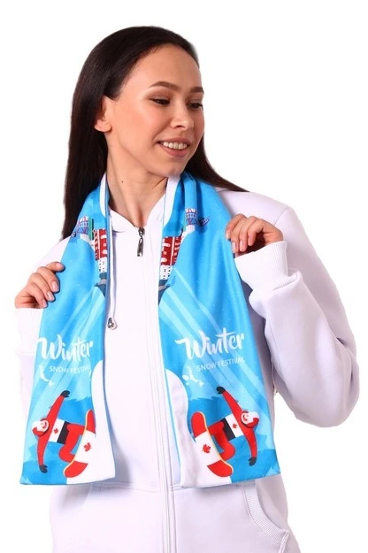 Шарф двухслойный утепленный 15х120 см, с полной запечаткой#2