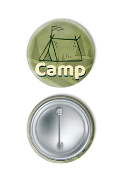 Значок закатной диаметр 37 мм, с принтом "Camp"#2