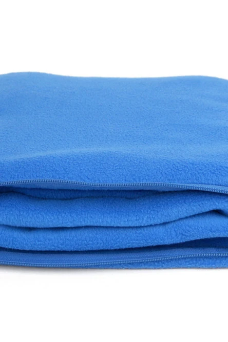 Плед Трансформер (плед-подушка) флисовый 155х170 см, однотонный голубой#2