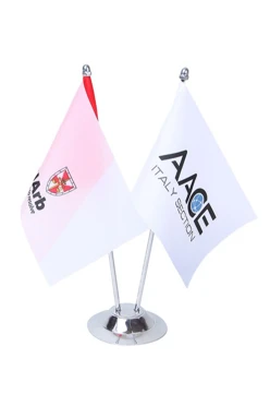 Купить флагшток настольный (хром, сталь) 2 штока с короткими спицами